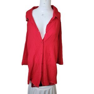 white stag size 18W/20W woman top stretch collar button front collar longsleeve